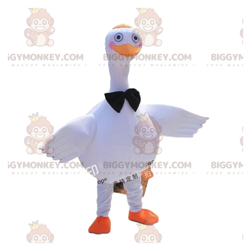 Giant Goose BIGGYMONKEY™ maskotdräkt, stor vit fågeldräkt -
