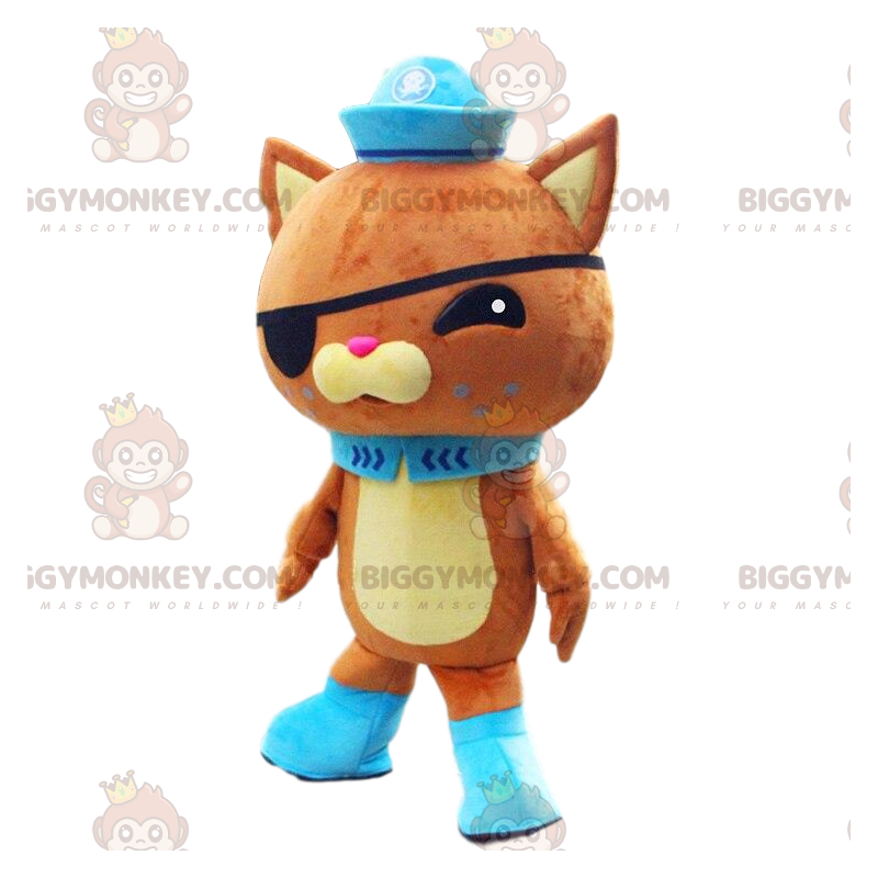 Traje de mascote de gato laranja e amarelo BIGGYMONKEY™ com