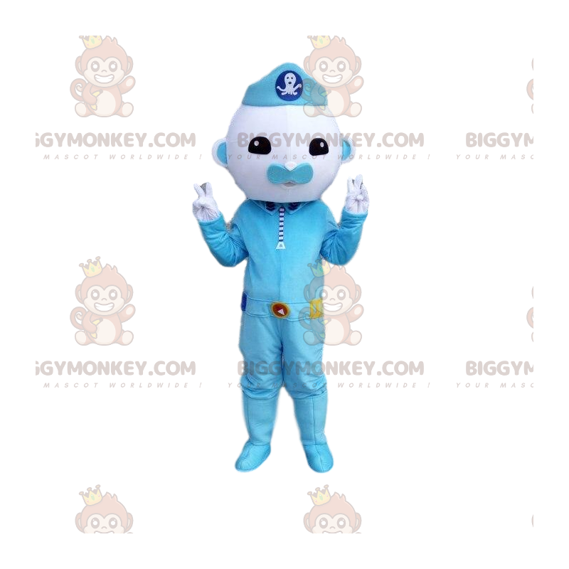 Traje de mascote BIGGYMONKEY™ Personagem Azul Policial Terno