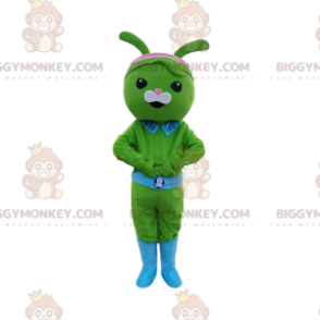 Costume de mascotte BIGGYMONKEY™ de lapin vert, costume de