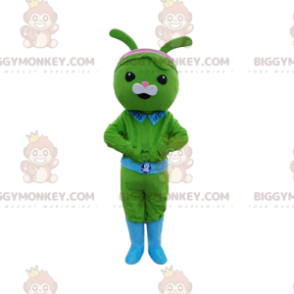 Groen konijn BIGGYMONKEY™-mascottekostuum, groen