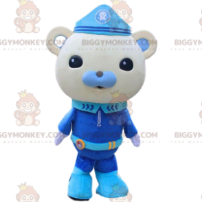 BIGGYMONKEY™ Mascottekostuum Grijze teddybeer in politieuniform