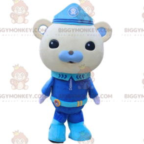 BIGGYMONKEY™ maskottiasu, harmaa nalle poliisin univormussa -