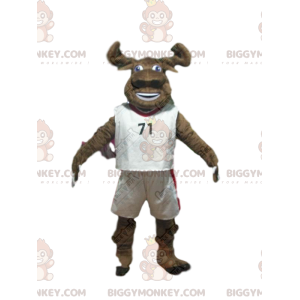 BIGGYMONKEY™ mascottekostuum van bruine buffel in sportkleding
