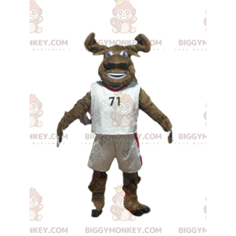 Traje de mascote BIGGYMONKEY™ de búfalo marrom em roupas