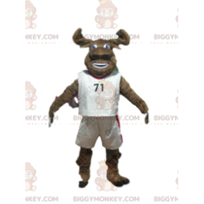BIGGYMONKEY™ maskotdräkt av brun buffel i sportkläder