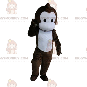 Costume mascotte BIGGYMONKEY™ scimmia marrone e bianco