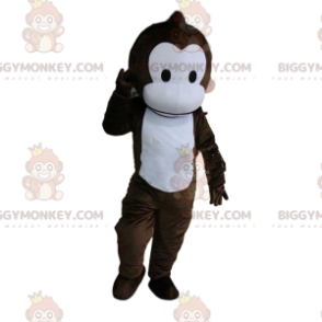 Costume de mascotte BIGGYMONKEY™ de singe marron et blanc