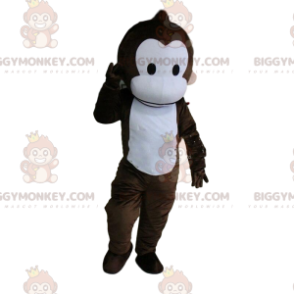 Traje de mascote BIGGYMONKEY™ de macaco marrom e branco