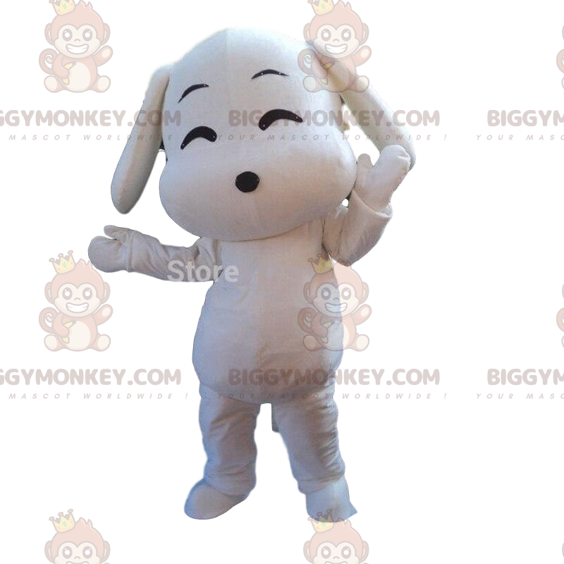 Kostým maskota bílého psa BIGGYMONKEY™, kostým bílého pejska v