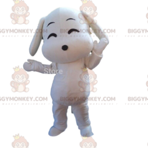 Costume da mascotte BIGGYMONKEY™ cane bianco, costume da