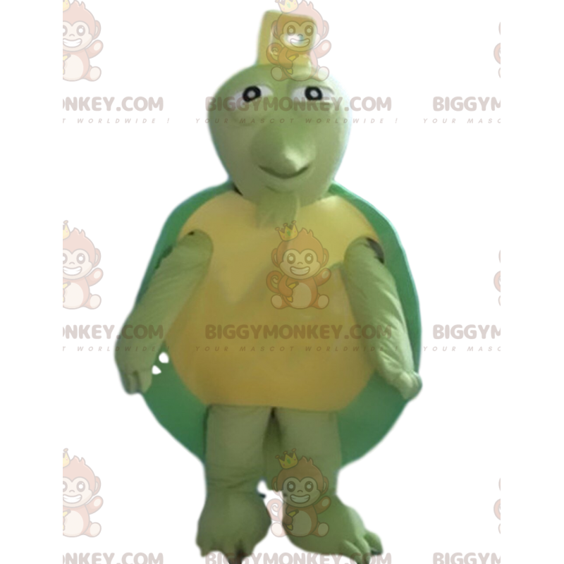 Costume mascotte BIGGYMONKEY™ tartaruga verde e gialla, costume