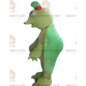 Groene en gele schildpad BIGGYMONKEY™ mascottekostuum, groen