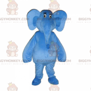 BIGGYMONKEY™ Maskotdräkt Blå elefant med stora öron, blått djur