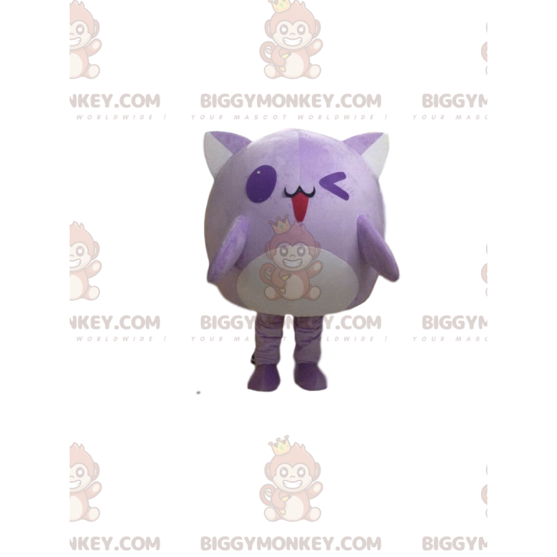 Costume da mascotte gatto viola BIGGYMONKEY™, costume da