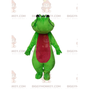 Costume de mascotte BIGGYMONKEY™ de crocodile vert et rouge