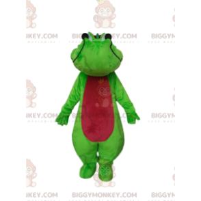 Groene en rode krokodil BIGGYMONKEY™ mascottekostuum