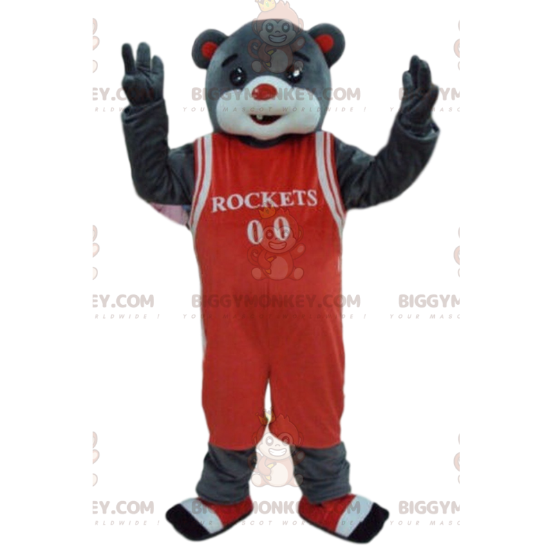 BIGGYMONKEY™ Costume da mascotte dell'orso grigio in costume da