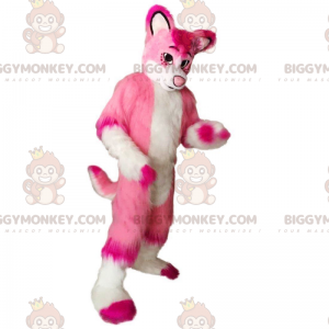 Costume de mascotte BIGGYMONKEY™ de chien blanc et rose