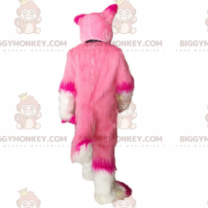 BIGGYMONKEY™ costume mascotte cane bianco e rosa, costume cane