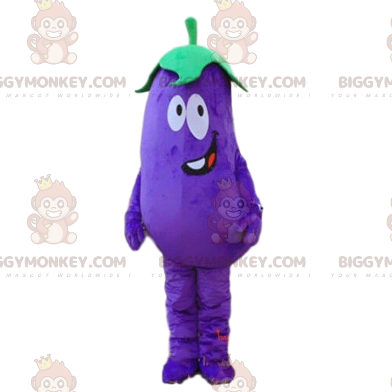 Στολή μασκότ BIGGYMONKEY™ Giant Eggplant, Μωβ κοστούμι