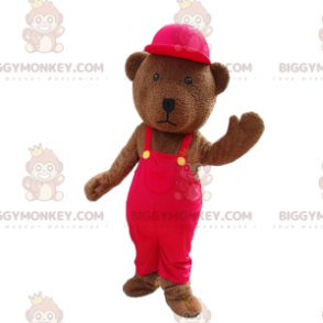 Traje de mascote BIGGYMONKEY™ de ursinho marrom vestido de