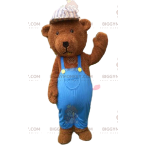 Disfraz de mascota BIGGYMONKEY™ Teddy marrón vestido con oso de