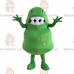 Disfraz de mascota BIGGYMONKEY™ Monstruo verde con boca grande