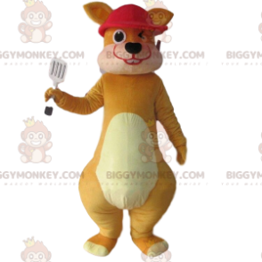 Costume de mascotte BIGGYMONKEY™ de kangourou marron et avec