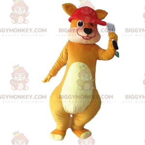 Brown Kangaroo Mascot Costume BIGGYMONKEY™ with Red Cap –