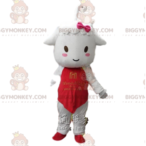 Disfraz de mascota BIGGYMONKEY™ Cordero, ovejita blanca con