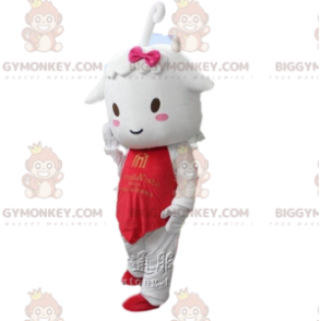 BIGGYMONKEY™ Costume da mascotte Agnello, Pecora bianca con