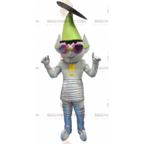 Costume mascotte BIGGYMONKEY™ Troll alieno grigio metallizzato