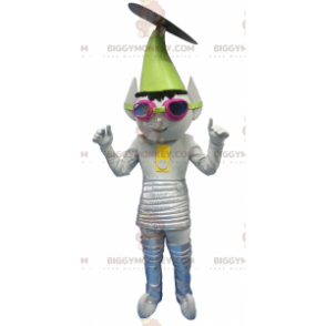 Disfraz de mascota Alien Troll gris metalizado BIGGYMONKEY™ -
