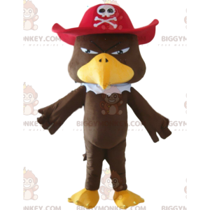 Fato de mascote BIGGYMONKEY™ de águia com chapéu de pirata