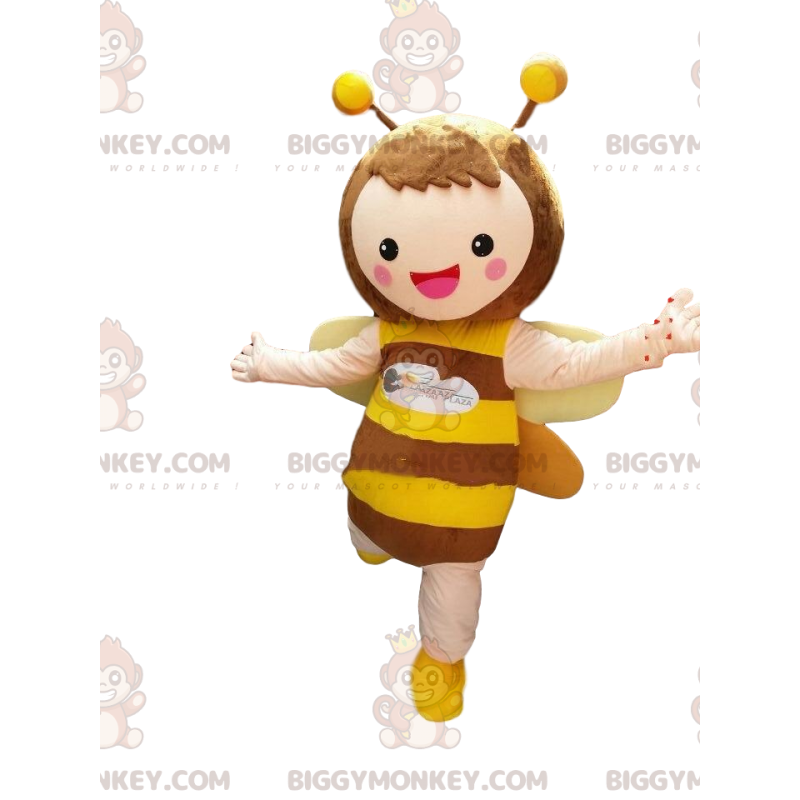 Costume de mascotte BIGGYMONKEY™ d'abeille très souriante