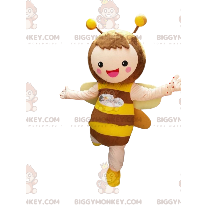 Sehr lächelnde Biene BIGGYMONKEY™ Maskottchenkostüm