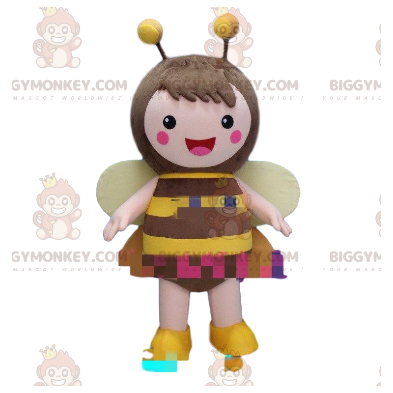 BIGGYMONKEY™ weibliches Bienen-Maskottchen-Kostüm, fliegendes