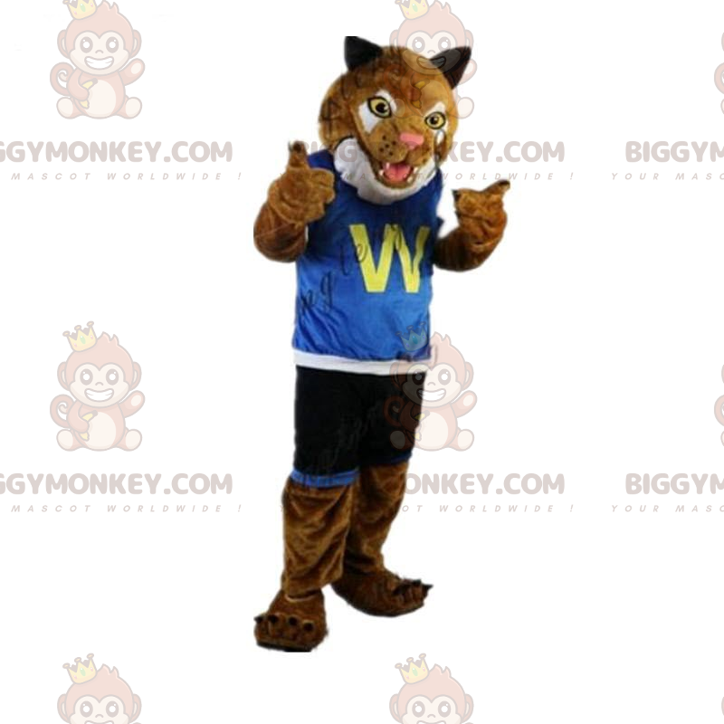 Traje de mascote Tiger BIGGYMONKEY™ vestido com roupas
