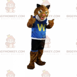 Costume de mascotte BIGGYMONKEY™ de tigre habillé en tenue de