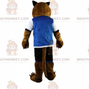 Kostium maskotki tygrysa BIGGYMONKEY™ ubrany w strój sportowy