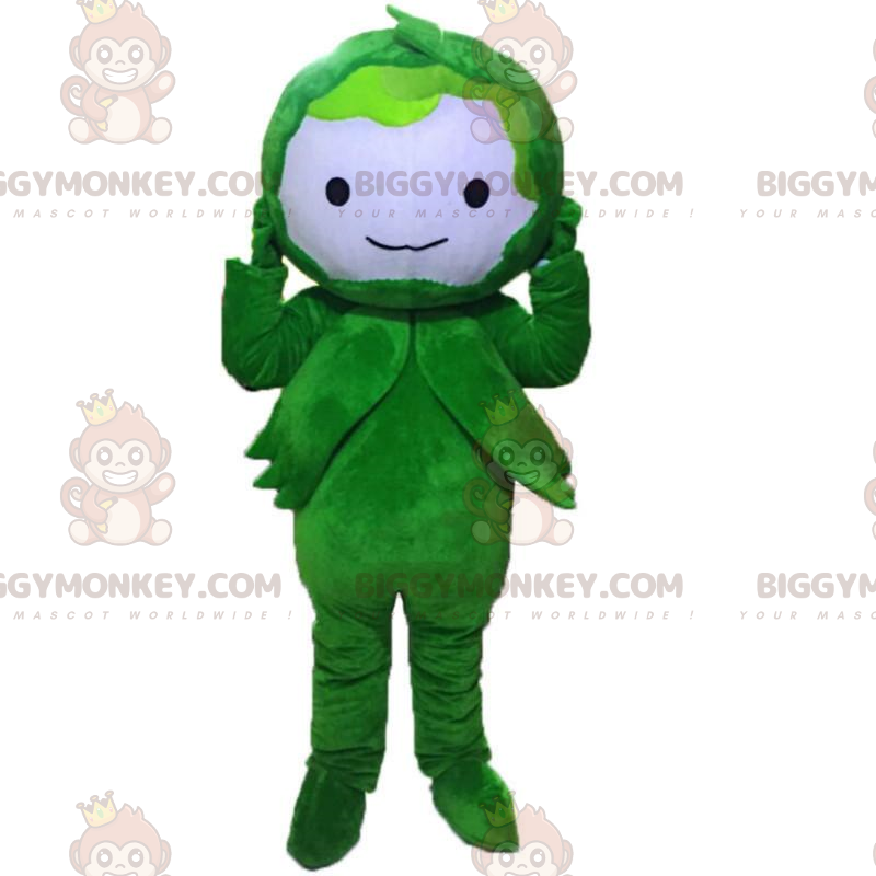 Traje de mascote BIGGYMONKEY™ vegetal verde, traje de