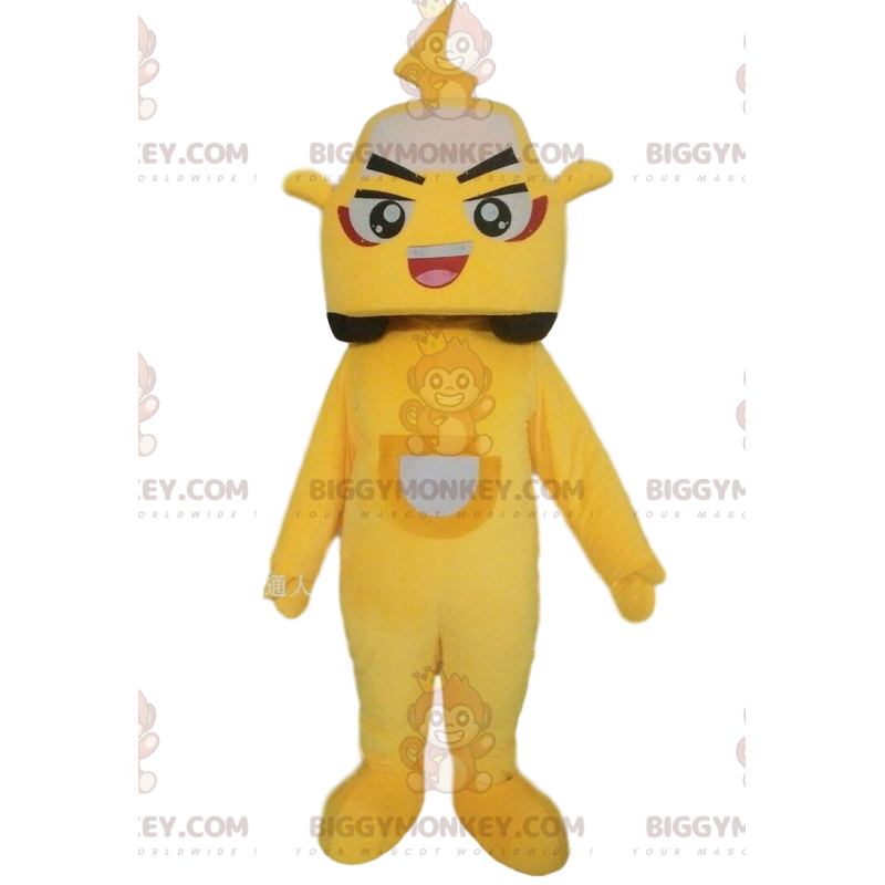 Traje de mascote de carro amarelo BIGGYMONKEY™, traje de