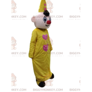 Traje de mascote de palhaço amarelo BIGGYMONKEY™, traje de