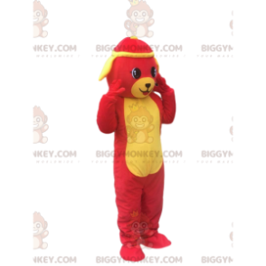 Costume da mascotte BIGGYMONKEY™ cane rosso e giallo, costume