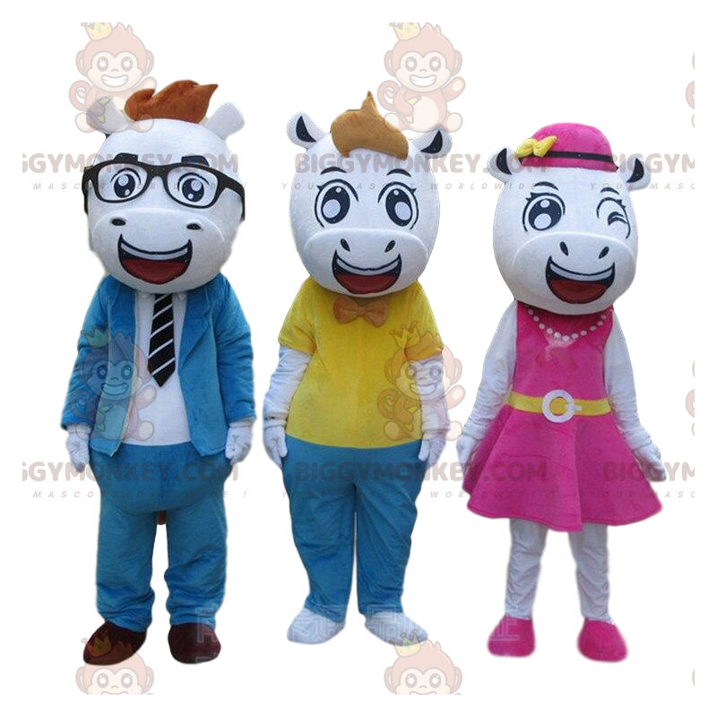 3 BIGGYMONKEY™s very stylish cow mascots, 3 animal costumes –