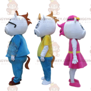 3 mascotte di mucca molto eleganti di BIGGYMONKEY™, 3 costumi