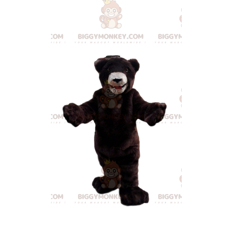 BIGGYMONKEY™ βελούδινη στολή μασκότ καφέ αρκούδας, στολή
