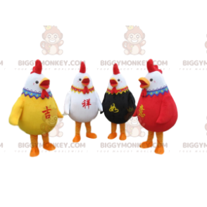BIGGYMONKEY™:n värikästä kukko-maskottia, 4 värikästä kanaasua