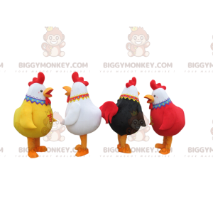 4 colorate mascotte del gallo di BIGGYMONKEY™, 4 colorati